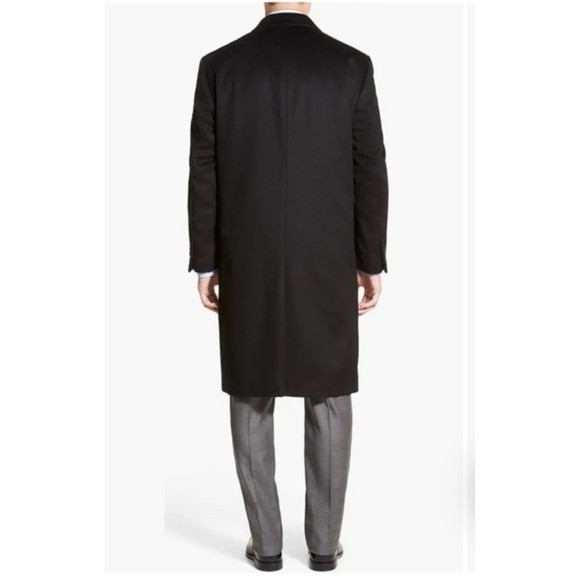 Hart Schaffner Marx Sheffield Black 100% Cashmere Wool Overcoat Size 46R - Picture 4 of 9